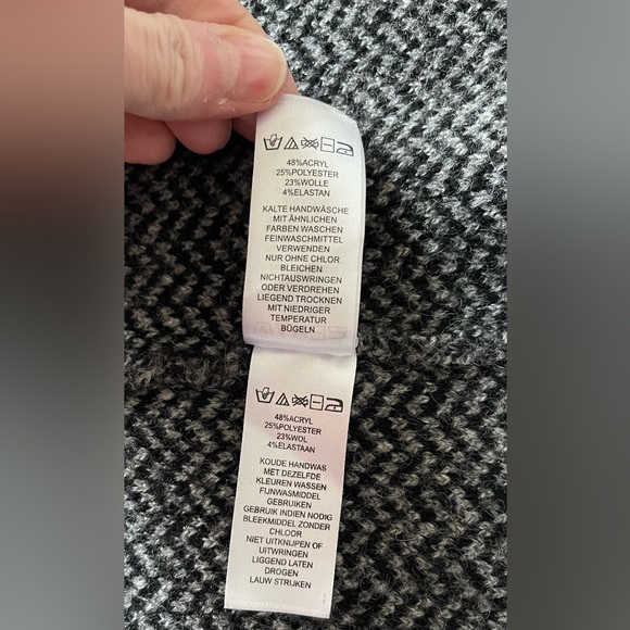 Ellen Tracy Chevron Wool Blend Sweater Jacket Size Large - Picture 8 of 11